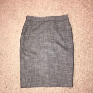 NWOT Ann Taylor Pencil Skirt In Crosshatch (grey)